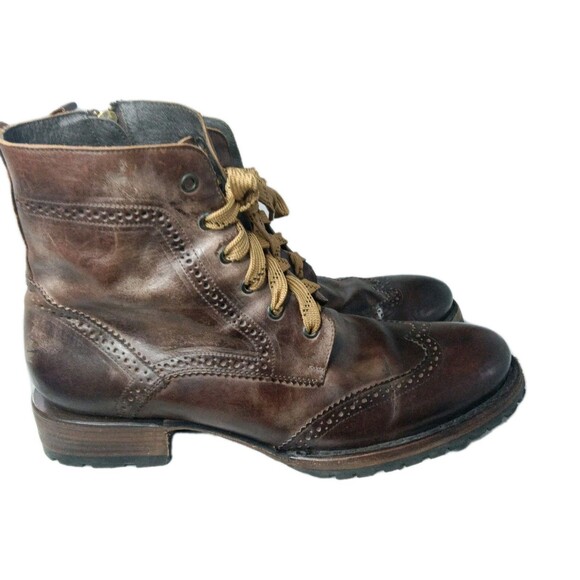 Freebird by Steven Bradford II Wingtip Combat Boots Men\'s Size 11, EU 45 Brown main image 8